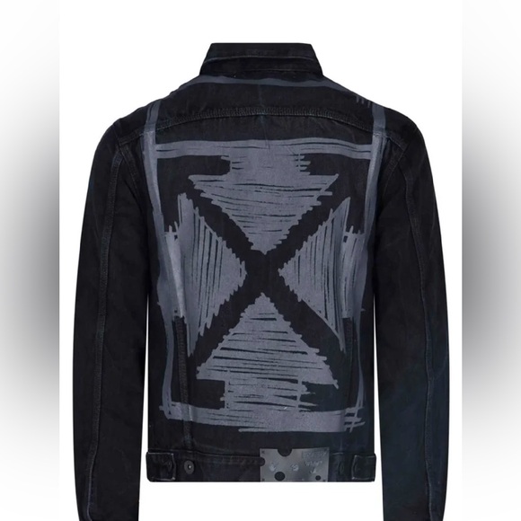 100% cotton lining men off white negative mark denim jackety - Picture 9 of 10